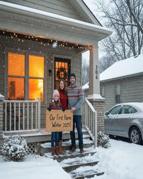 Cozy home exterior in winter on Colorado Western Slope