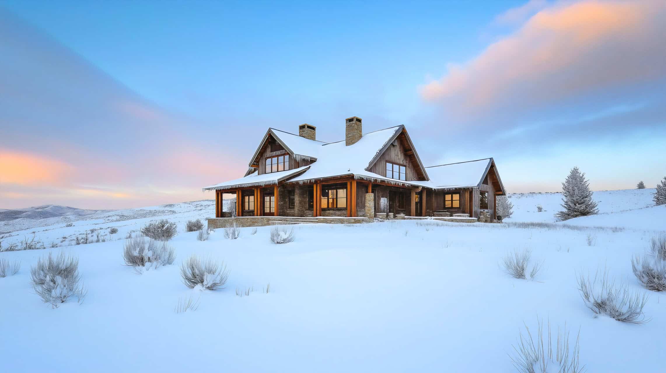 colorado winter home exterior snow